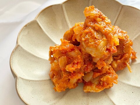 食材3つだけ!フライパン1つでチキンのトマト煮